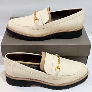 Franco Sarto Women's Lug Sole Colette Vanilla Faux Leather Loafers